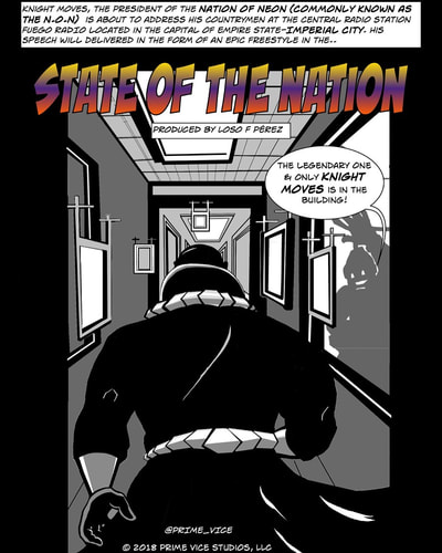 Prime Vice Studios
sequential art 
Clokas comic book Knight Moves cartoon intellectual property
Black superhero
Carlos "Loso" Perez
graphic novel